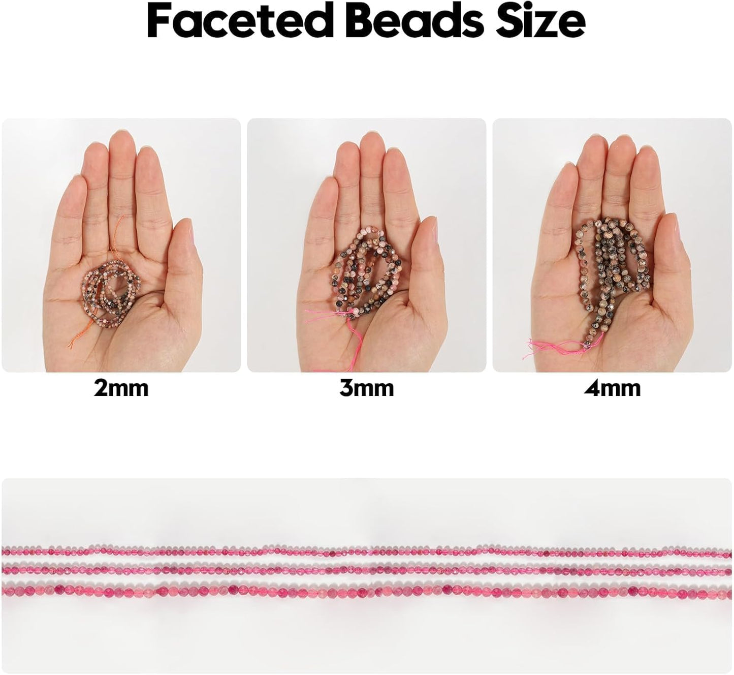 Song Xi 90pcs 4mm Natural Tourmaline Gemstone Beads Faceted Round Loose Stone Beads for Jewelry Making