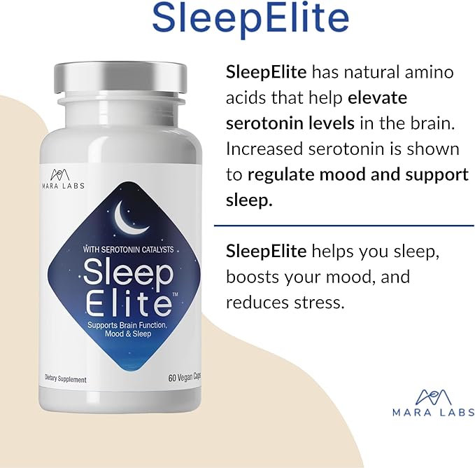 Mara Labs SleepElite | Supports Brain Function, Mood, and Sleep | with Serotonin Catalysts | 30 Servings