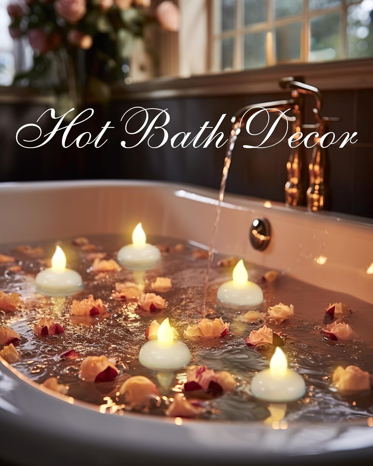 Homemory 72 Pack Waterproof Flameless Floating Tealights, Battery Flickering LED Tea Lights Candles - Wedding, Party, Centerpiece, Pool & SPA (Warm White)