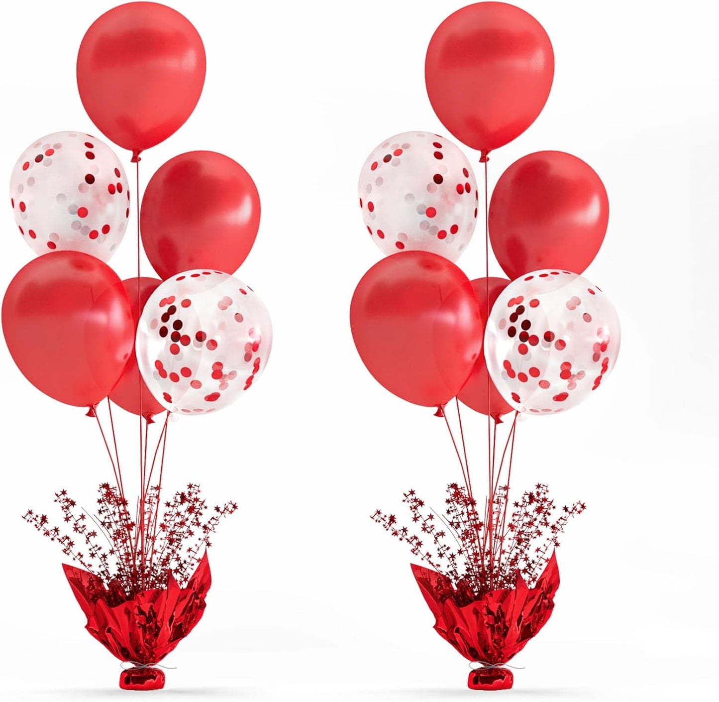 2 Set Red Balloon Table Centerpieces for Birthday Parties, Balloon Stand Kit with Red White Balloons for Christmas Table Decoration