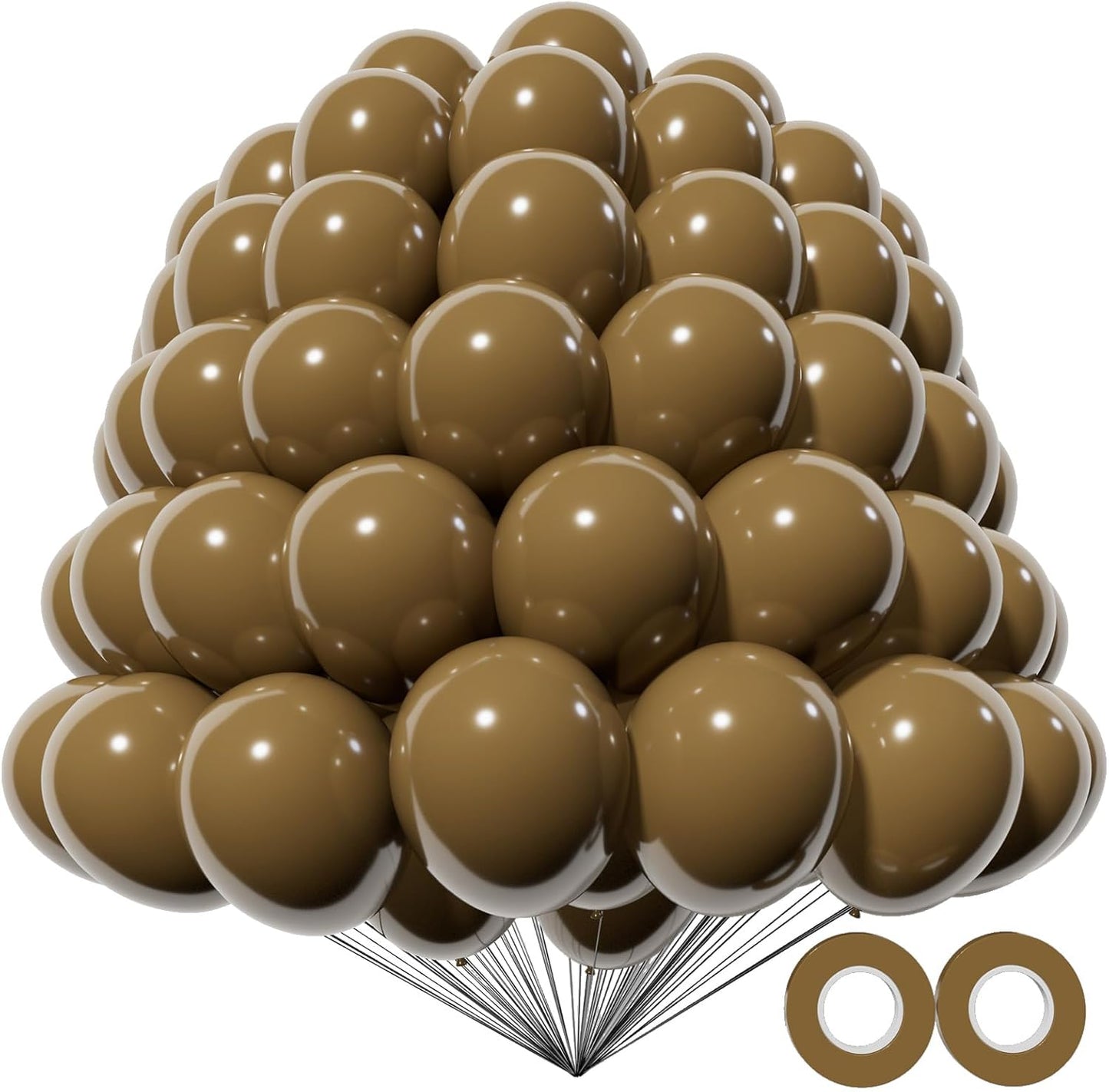 KAWKALSH 200pcs Brown Balloons 5 Inch, Small Mini Latex Balloons for Party Birthday Baby Shower Anniversary Festival Arch Garland Decoration