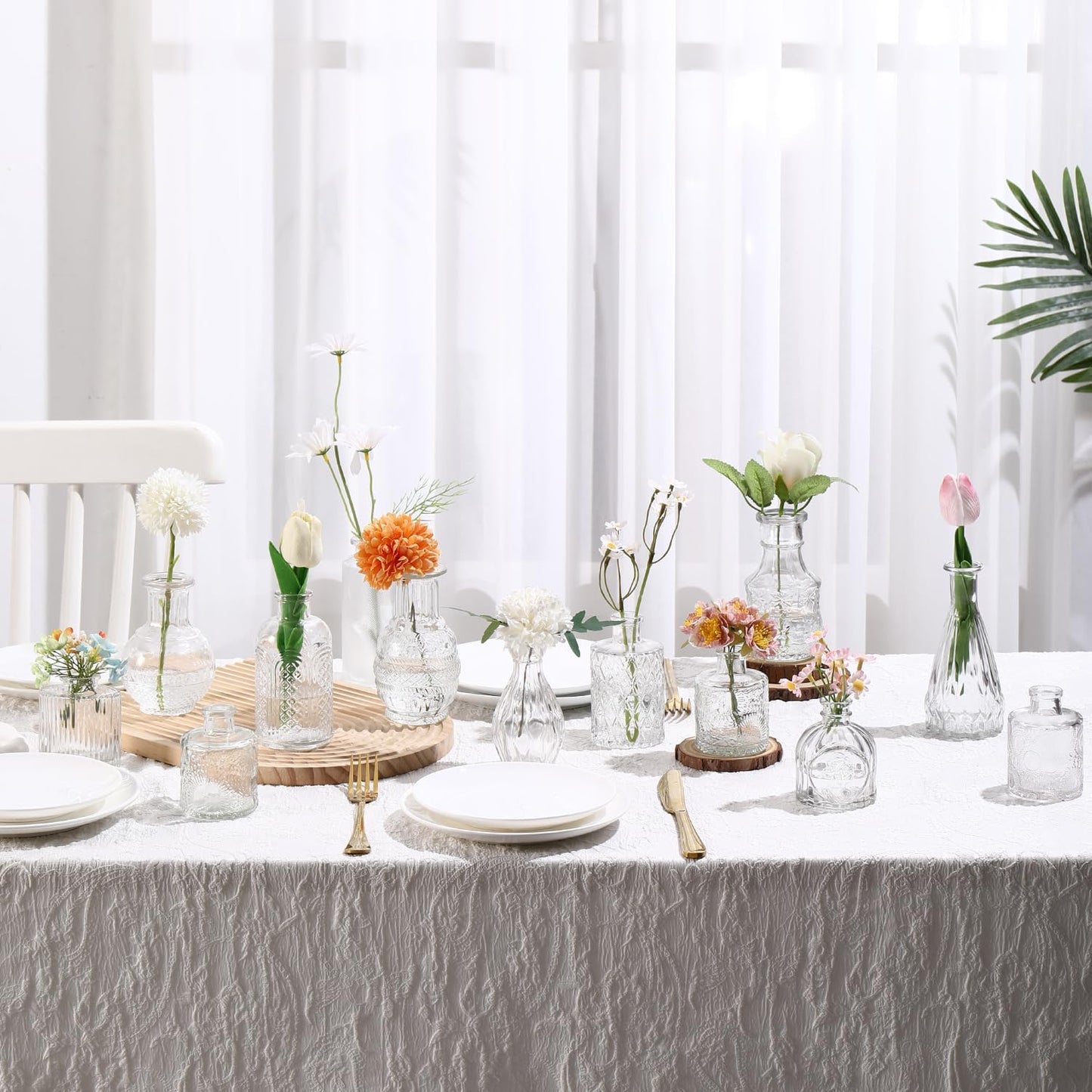 Bud Vases Set of 40, Small Glass Vases for Centerpieces, Small Flower Vases for Centerpieces, Vintage Mini Vase, Clear Bud Vase for Wedding Table Decor