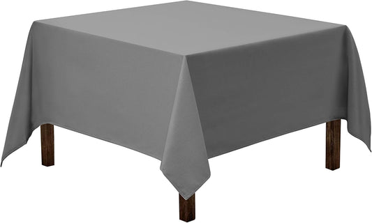 Gee Di Moda Square Tablecloth - 70 x 70 Inch Charcoal Table Cloth for Medium Square or Round Tables - Heavy Duty Washable Fabric - for Buffet Table, Holiday Party, Dinner, Wedding & Baby Shower
