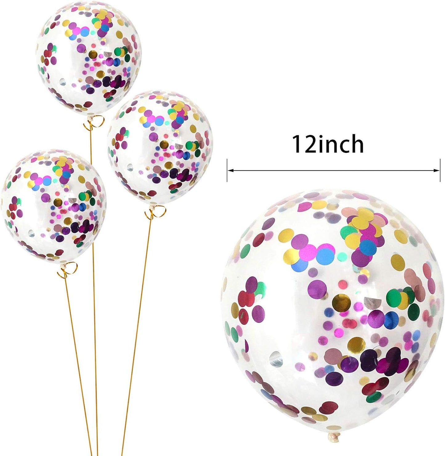 Confetti Balloons 40pack, 12inch Transparent Party Balloons with Colorful Confetti for Graduation Party Wedding Baby Shower Birthday Carnival Party Decoration Supplies…