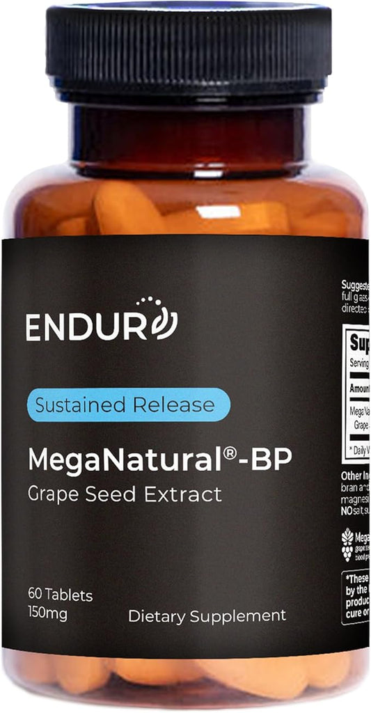 MegaNatural BP, Grape Seed Extract Supplements with Sustained-release California Grape Seed Extract Herbal Supplements for Optimized Absorption & Supports Energy, 150 mg, 60 Tablets