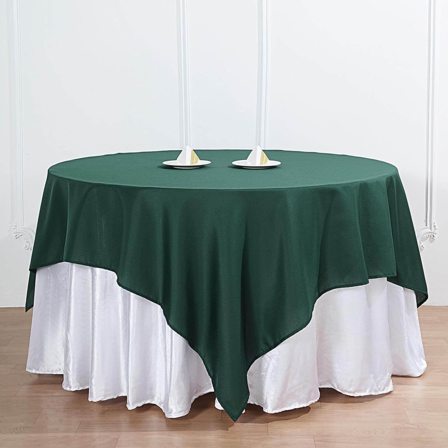 Efavormart 90" Hunter Emerald Green Wholesale Linens Polyester Square Linen Tablecloth for Kitchen Dining Wedding Birthday Party