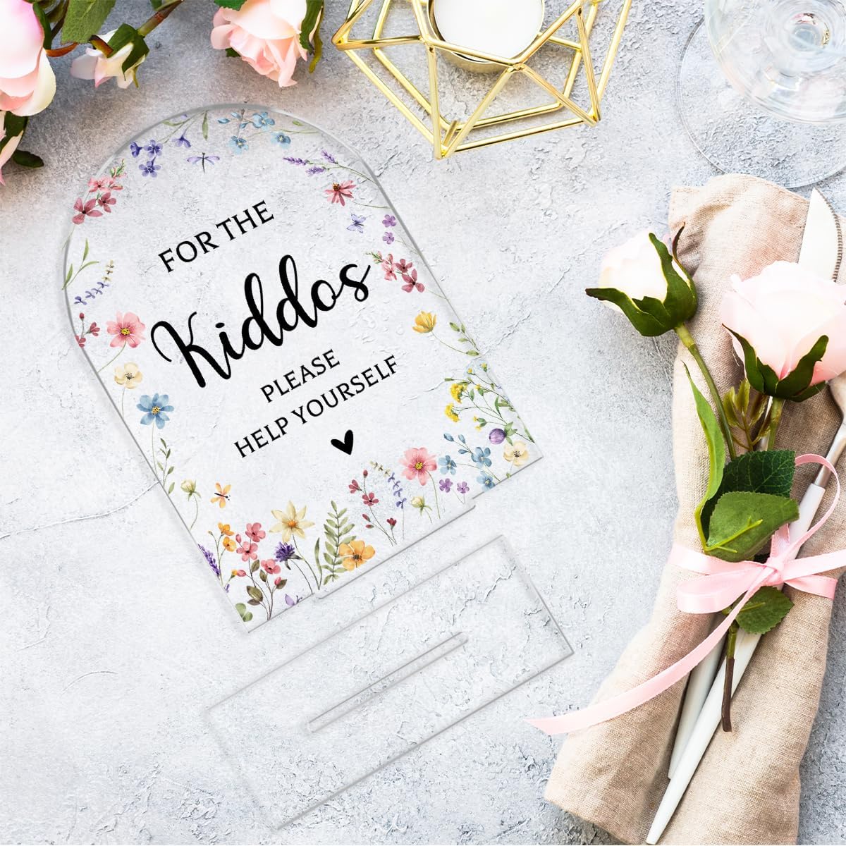 Wedding Sign，For The Kiddos Wedding Sign, Weddings Supplies 5x7 Inch, Kids Wedding Activities Acrylic Plaque, Please Help Yourself Sign, Wedding Signs for Ceremony And Reception decorative-signs184