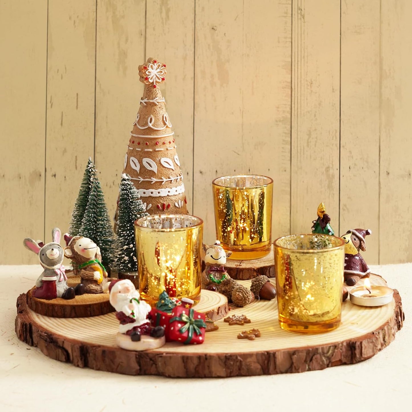 Homemory 36 Pcs Gold Votive Candle Holders, Mercury Glass Candle Holder, Tealight Candle Holders for Table Centerpieces, Baby Shower, Party, Anniversary, Wedding, Home Decor, Halloween, Christmas