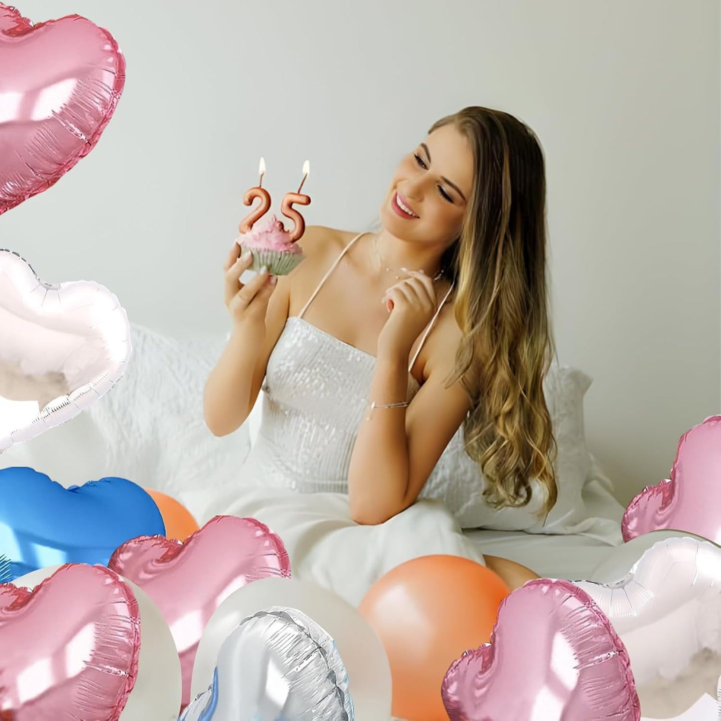 Pink Heart Balloons,18inch Bright Pink Heart Shaped Foil Balloons 12Pcs Helium Mylar Balloon for Anniversary Wedding Engagement Birthday Party Baby Shower Decorations