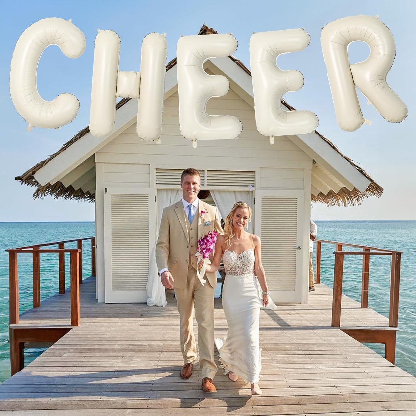 Cream Q 40 Inch Alphabet Foil Name Balloon - Large Self Inflating Letter for Girls Birthday Party, Baby Shower Decoration - White Sand Mylar Helium Custom Beige