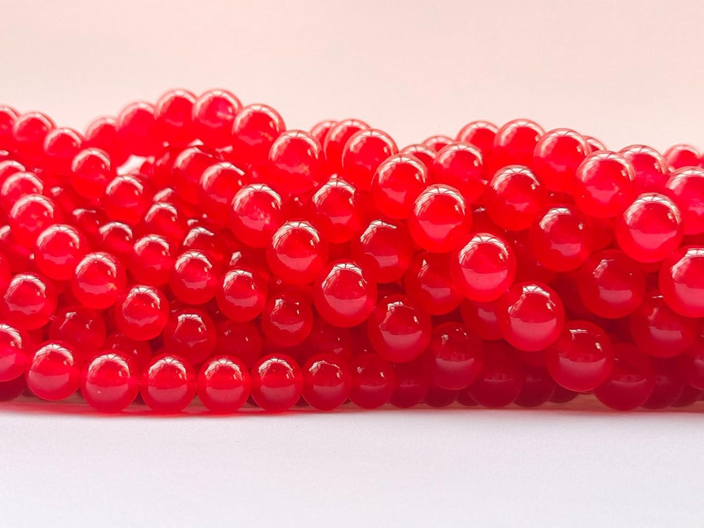 Stone Beads 8mm 100pcs Red Chalcedony Beads Round Loose Gemstones Beads for Bracelet Necklace Jewelry Making (8mm, 60830 Red Chalcedony)
