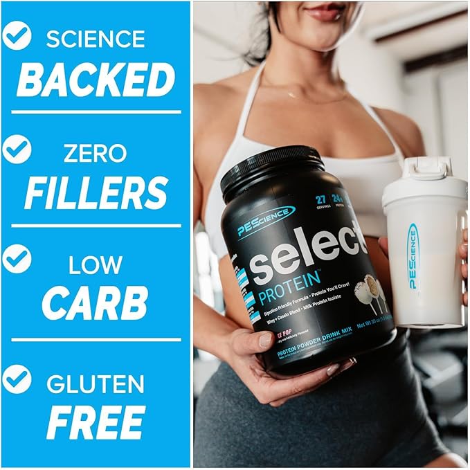 PEScience Select Protein Powder, Whey and Casein Blend, Clean Protein Powder for Women and Men, Low Calorie, Low Carb, Keto Friendly, Gluten Free, Cake Pop, 55 Servings