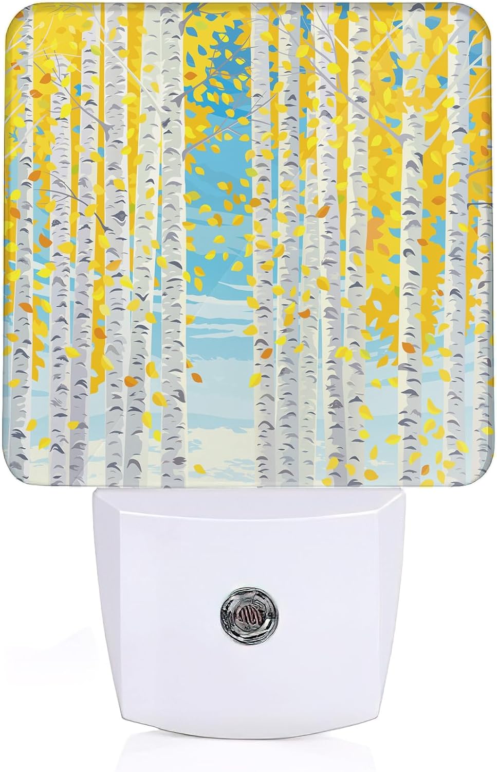 Birch Forest Night Light,Fall Night Light Plug into Wall with Dusk to Dawn Sensor, LED Lamp Energy Saving Lights for Men Women Boys Girls,Lamp for Bedroom Bathroom Hallway