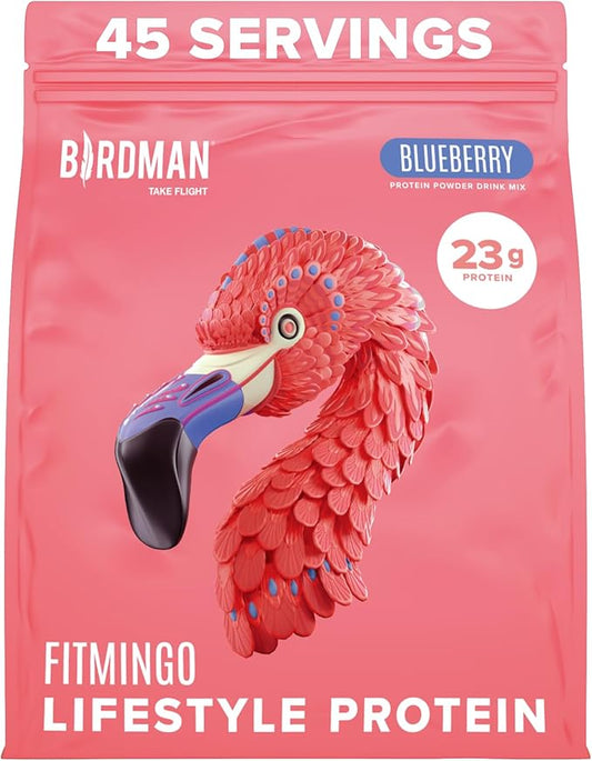 Fitmingo Vegan Protein Powder with Inositol, Collagen Boosters, Hyaluronic Acid and Vitamins | Low Carb, Dairy Free, Low Calorie | 23g Plant Based Blueberry Protein Powder with Myo-Inositol