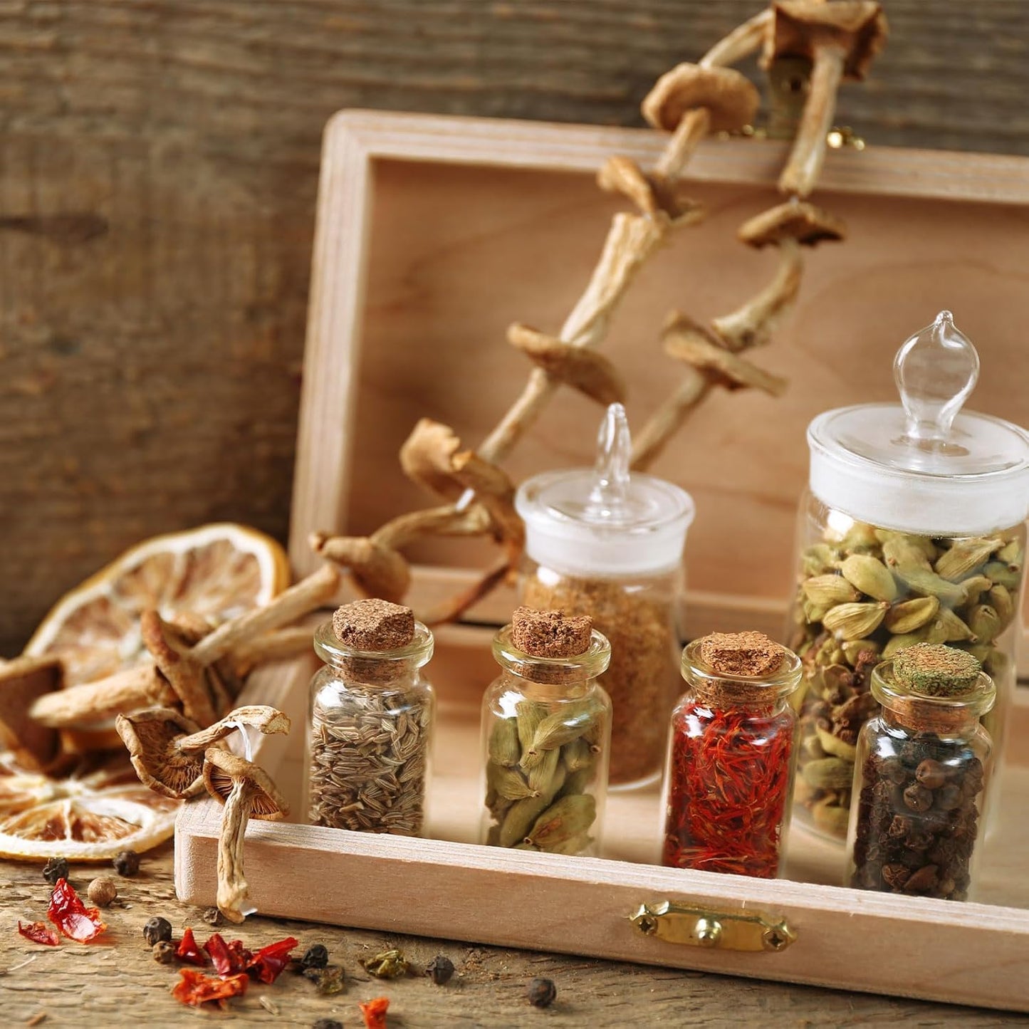 uxcell 10Pcs Mini Glass Bottles with Cork Stoppers, 12ml Small Clear Bottles Glass Empty Jars Vials for DIY Crafts Party Wedding Decor Favors