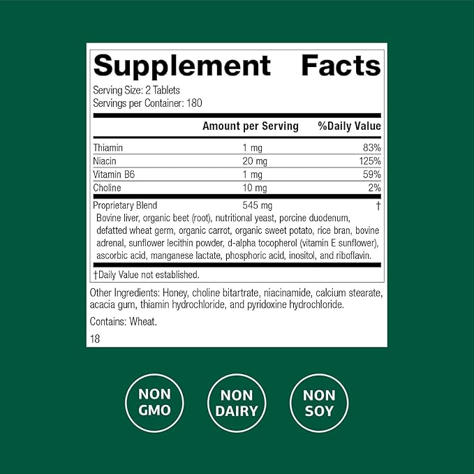 Standard Process Cataplex B - Whole Food Formula with Niacin, Vitamin B6, Thiamine, and Inositol for Heart Health, Metabolism, and Cholesterol Maintenance - 360 Tablets