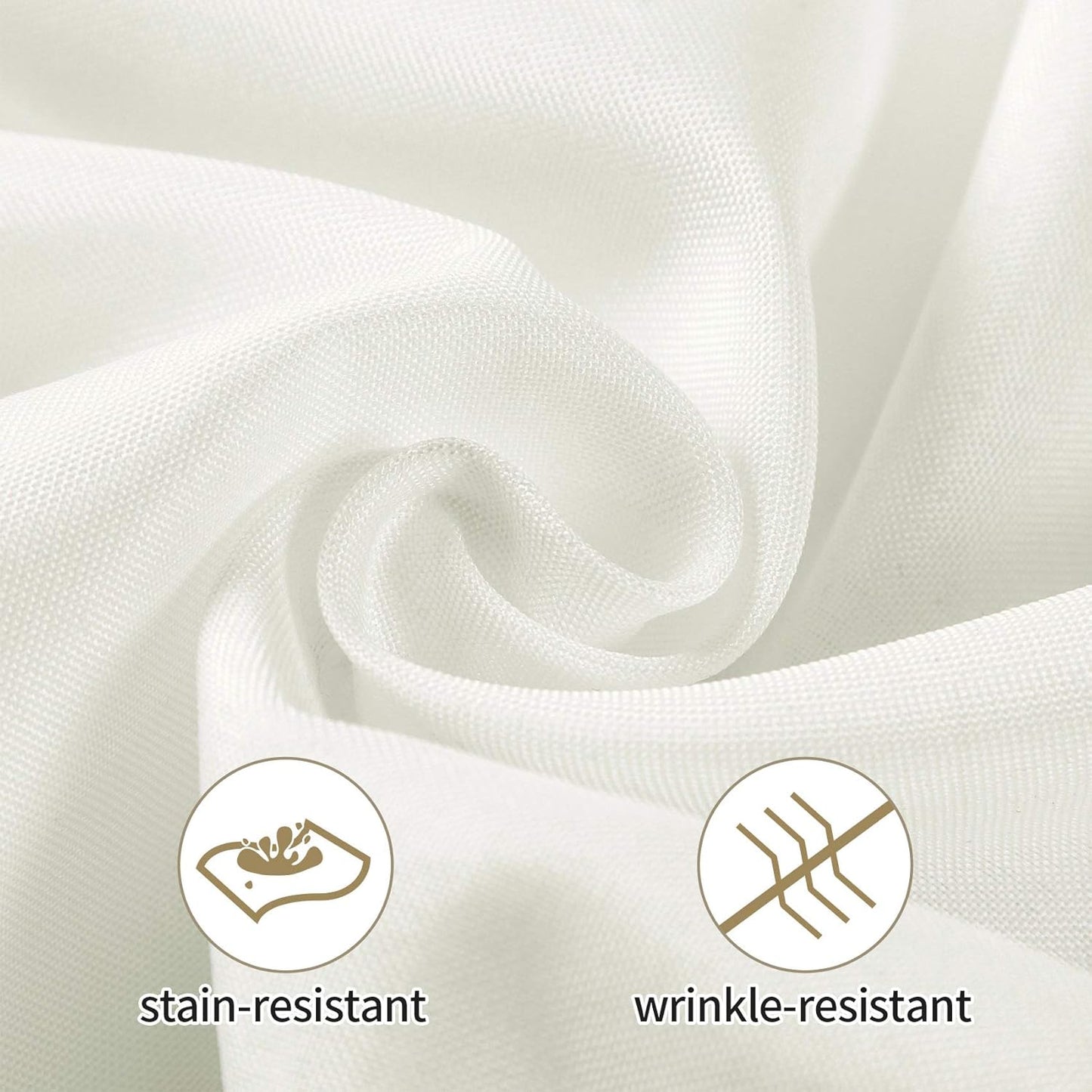 Ascoza 2pack 70x70 Inch Ivory Square in Polyester Fabric Tablecloth for Wedding,Banquet,Restaurant and Parties
