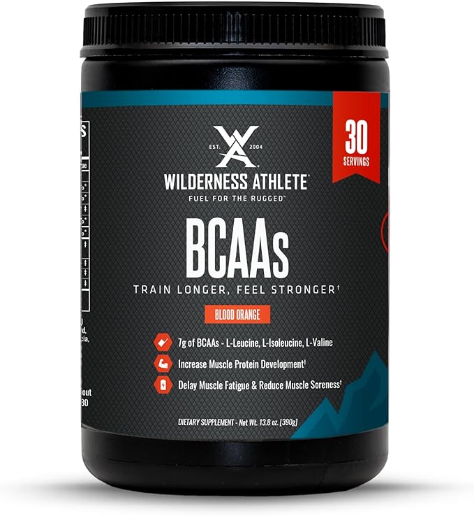 Wilderness Athlete - BCAAs - Branched Chain Amino Acids Powder - Essential Amino Acids Supplement for Men & Women - BCAA Supplement with Optimal Amino Acid Complex (Blood Orange)
