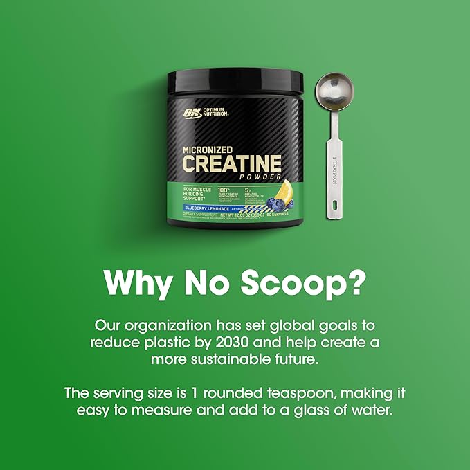 Optimum Nutrition Micronized Creatine Monohydrate Powder, Blueberry Lemonade Creatine, 60 Servings, 360 Grams (Packaging May Vary)