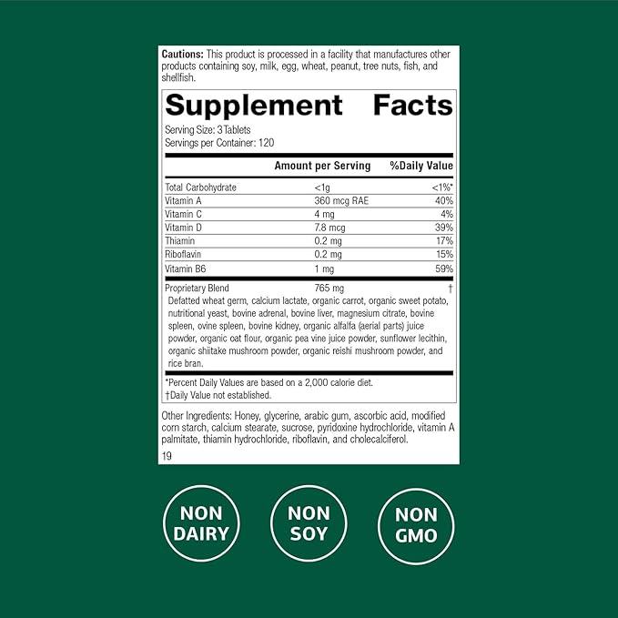 Standard Process Inc. Catalyn - Whole-Food Based Foundational Support for General Wellbeing with Vitamins D, C, A & B6, Thiamine, Riboflavin, Magnesium Citrate - 360 Tablets