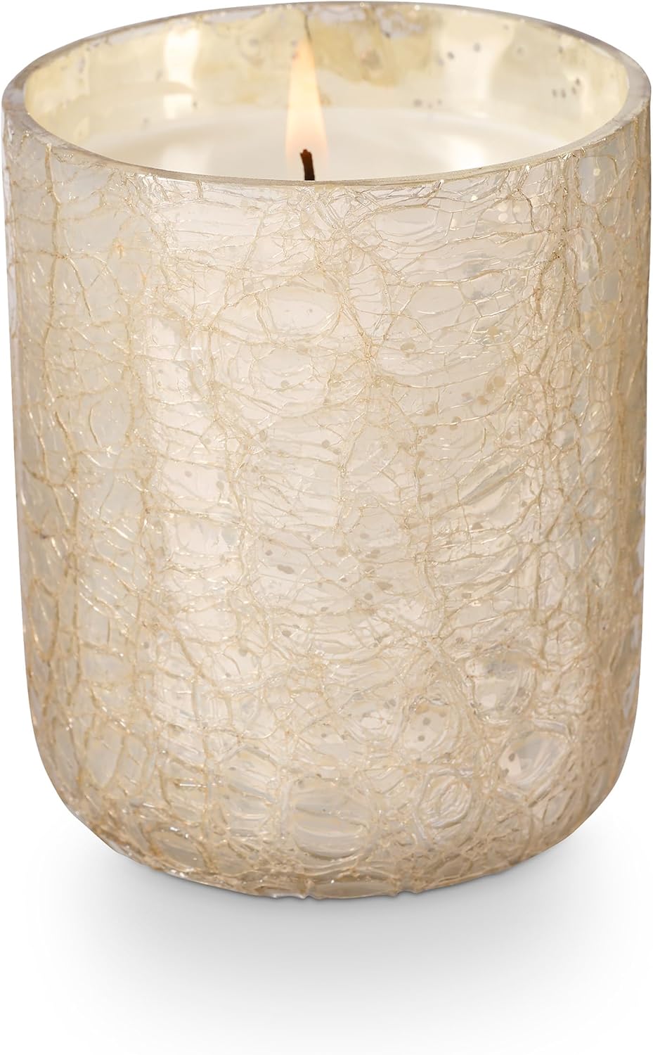 ILLUME Small Boxed Crackle Glass Candle, Winter White