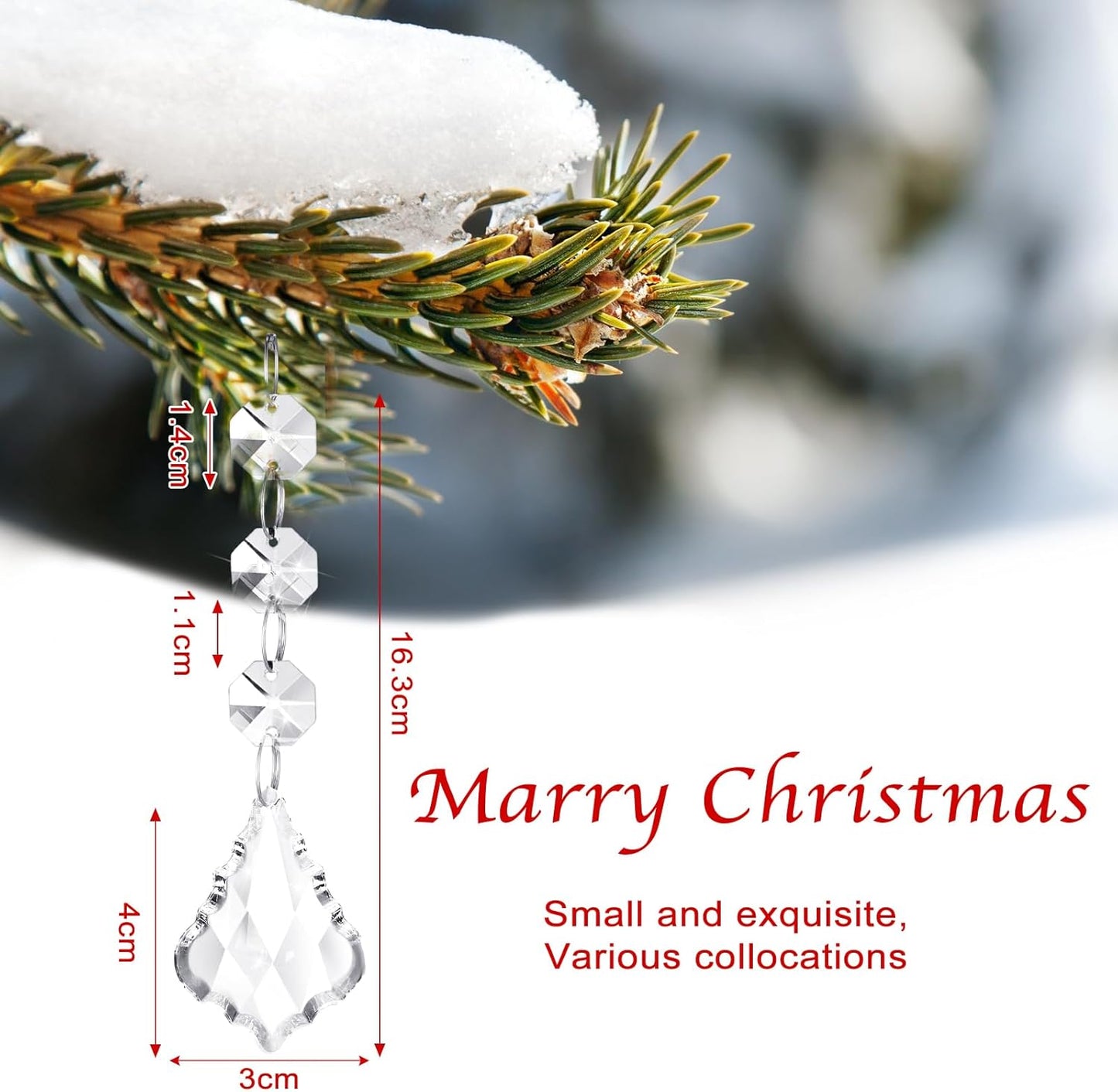 Nuenen 100 Pcs Hanging Crystals for Centerpieces Acrylic Chandelier Garland Beads Strands Prism Decorations Clear Teardrop Chandelier Crystals Pendant Wedding Home Garden Outdoor Ornaments(Maple Leaf)