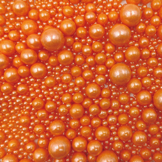 Edible Pearl Sugar Sprinkles Orange Candy Mixing Size Baking Edible Cake Decorations Cupcake Toppers Cookie Decorating Celebrations Wedding Valentines Easter Halloween Christmas Supplies 120g/ 4.23oz