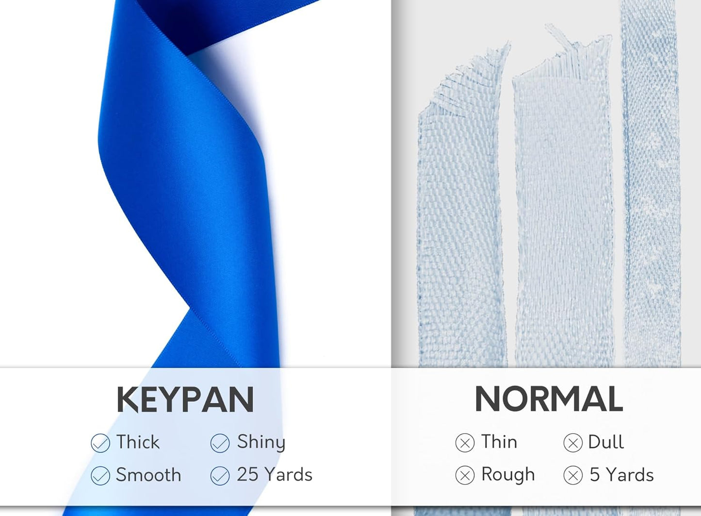 Royal Blue Satin Ribbon 2.5 Inch Double-Faced Ribbons 25 Yards for Gift Wrapping Flower Bouquet Wedding Paper Bows Invitations Crafts