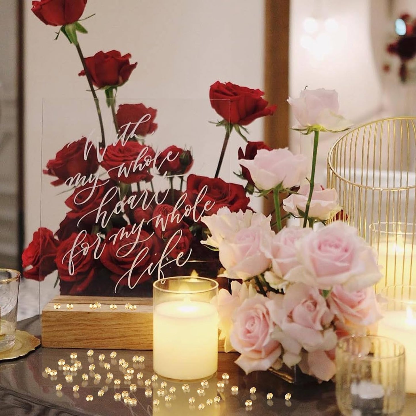 10000Pcs Crystal Acrylic Diamond Fake Gems Vase Filler, 4.5mm Faux Diamonds for Table Scatter Wedding Party, Bridal Shower, Birthday Decoration, Black