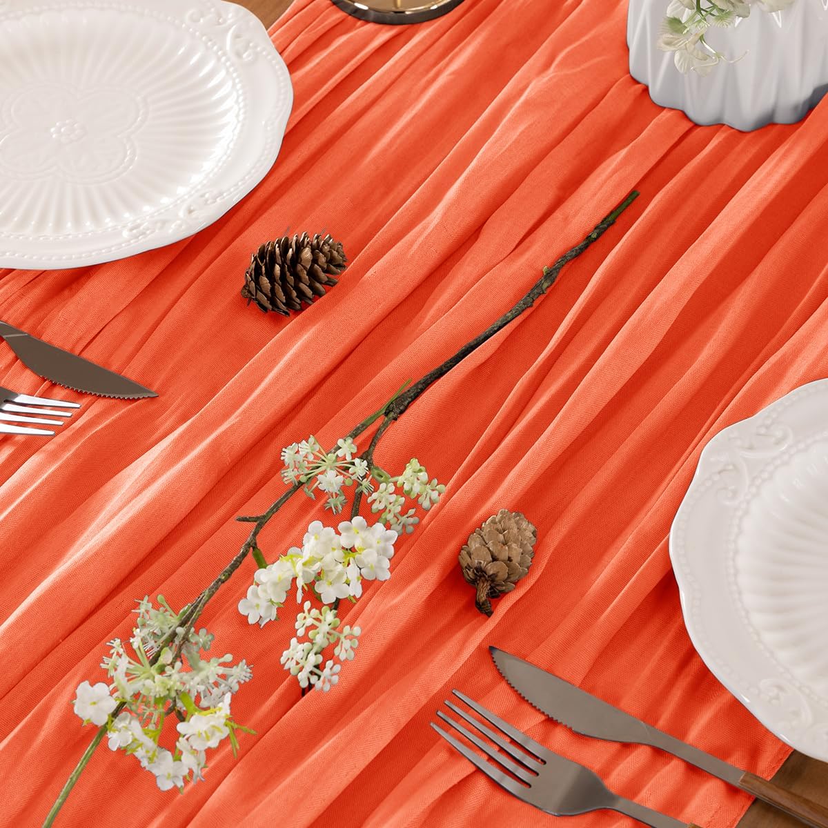 Orange Table Runner Cheesecloth Table Runners 10 Pack 10FT Baby Shower Decoration 120 InchesFall Table Decor Dining Room Centerpiece Wedding Boho Baby Shower Birthday