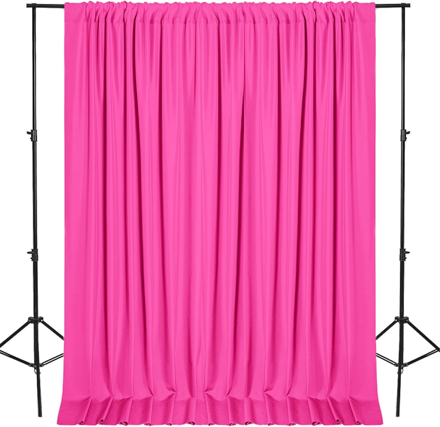 DWCN 10x7 FT Backdrop Curtains for Parties, Photography Backdrop Drapes with Rod Pockets for Wedding Decorations Stage Birthday Family Gatherings, 2 Panels 5ft x 7ft, Fuchsia