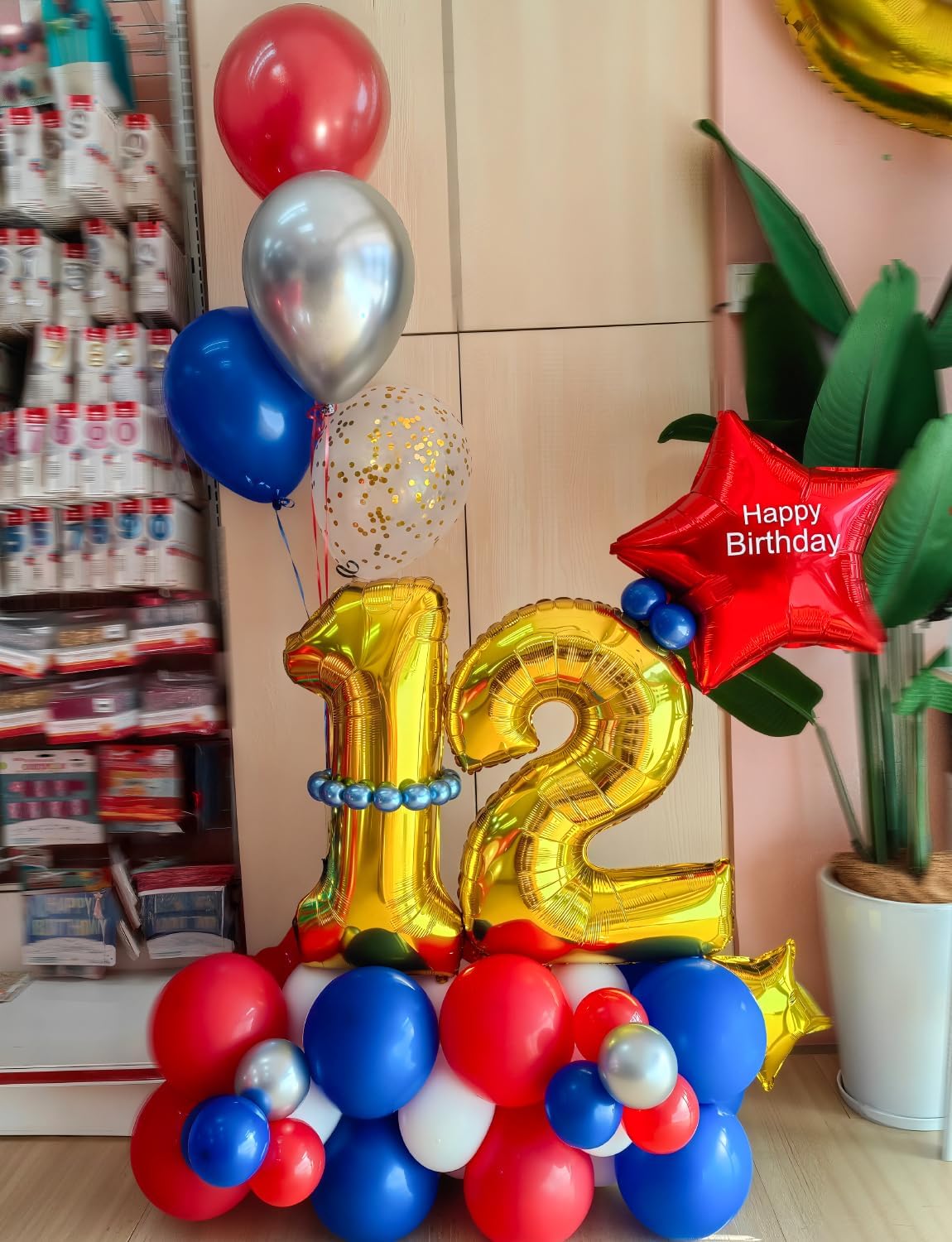 Black Red and Blue Balloons - 12 Inch Red Black Balloons Royal Blue Latex Balloon Glitter Metallic Silver Confetti Balloon for Man Boys Birthday Baby Shower Spider Theme Party Decoration, 50Pcs