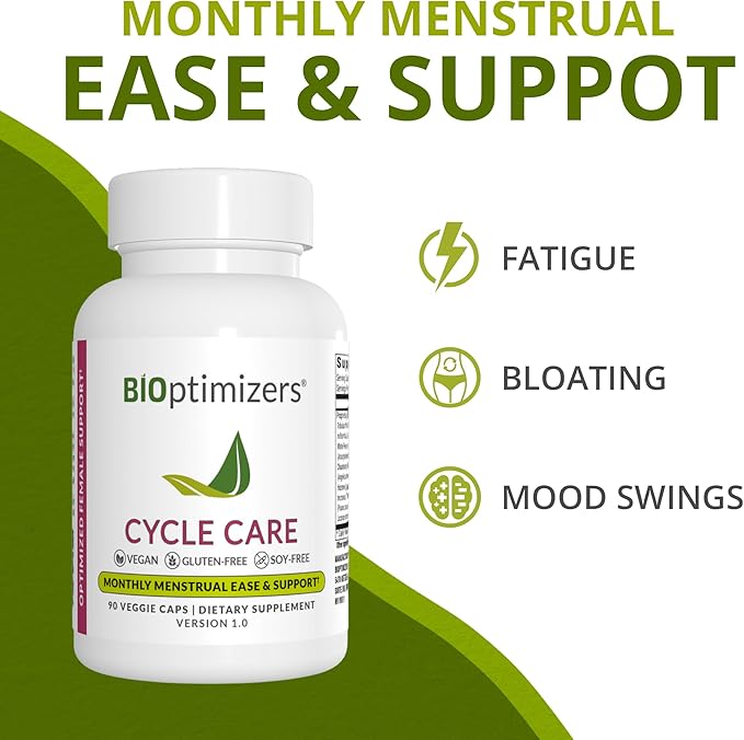 BIOptimizers - Cycle Support - Period Support Supplement for Women - Bloating and Cramping Menstrual Relief - 90 Capsules