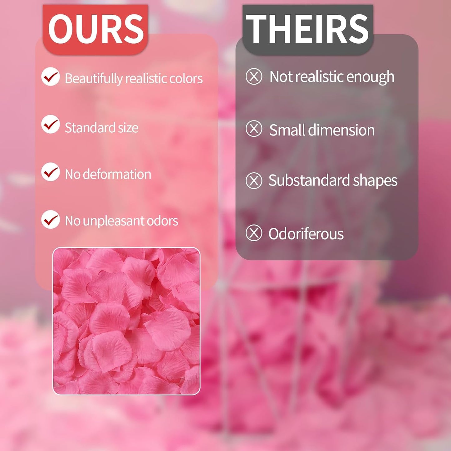 1000 Pcs Artificial Fake Rose Petals,Flower Petals for Romantic Night, Engagement, Party, Wedding, Event Flower Decorations, in Bulk(Rose Red)