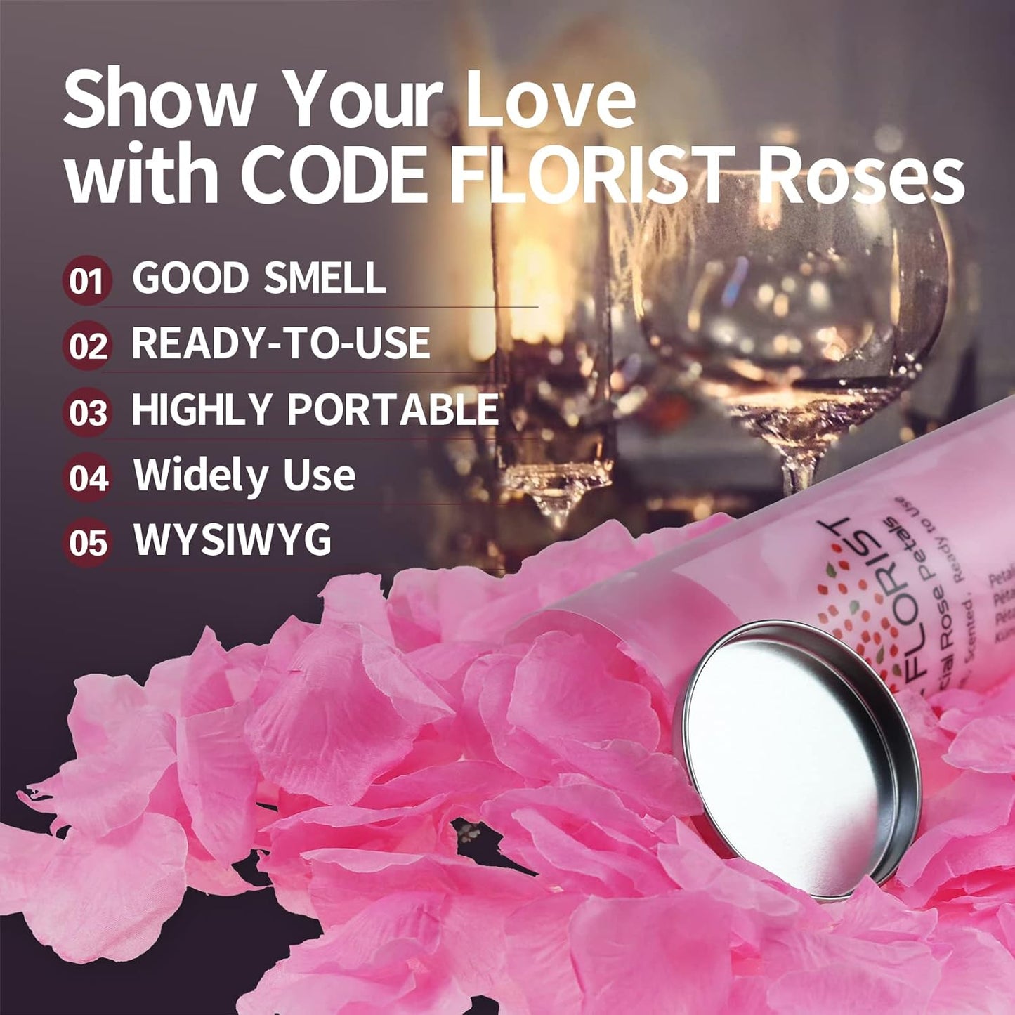 CODE FLORIST 1500 PCS Pink Silk Rose Petals for Valentine's Day,Romantic Night,Wedding,Proposal Anniversary Flower Decorations(Separated,Scented)