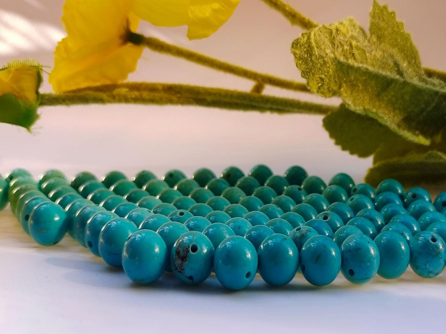 Stone Beads 6mm 140pcs Blue Turquoise Beads Round Loose Gemstones Beads for Bracelet Necklace Jewelry Making (6mm, 60625 Blue Turquoise)