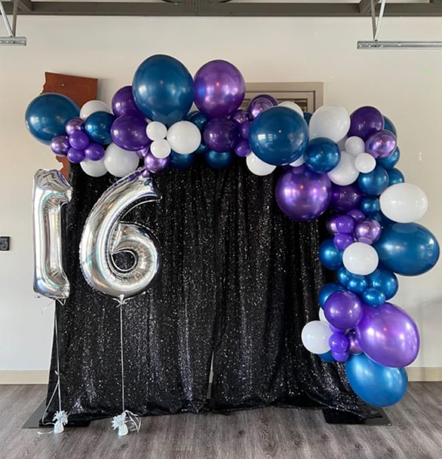 Purple and Blue Balloon Set, 50 PCS 10 Inch Space Theme Party Supplies, Navy Blue Purple Silver Helium for Birthday Baby Shower