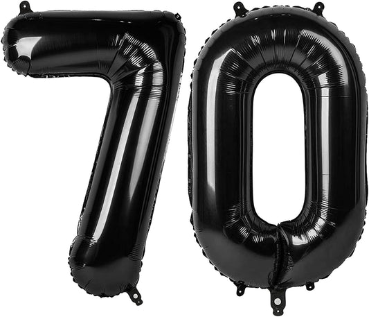 Black Number 70 Balloon, 40 Inch, Birthday Party Decorations, Anniversary & Graduation Supplies