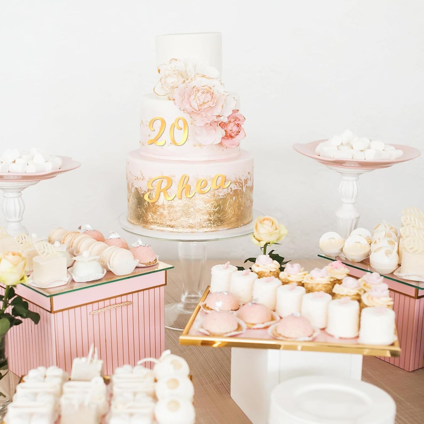 126 PCS Custom Name Cake Topper Acrylic Letters DIY Personalized A-Z & 0-9 Number Alphabet Cake Decoration For Wedding Anniversary Baby Shower Party Birthday Supplies（Gold）