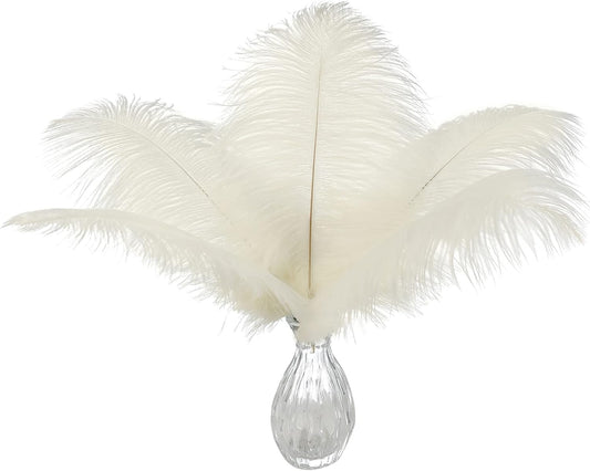 Ballinger Beige Big Ostrich Feathers - 12Pcs 14-16inch Large Ostrich Feathers for Vase,Wedding Party Centerpieces and Holiday Home Decor