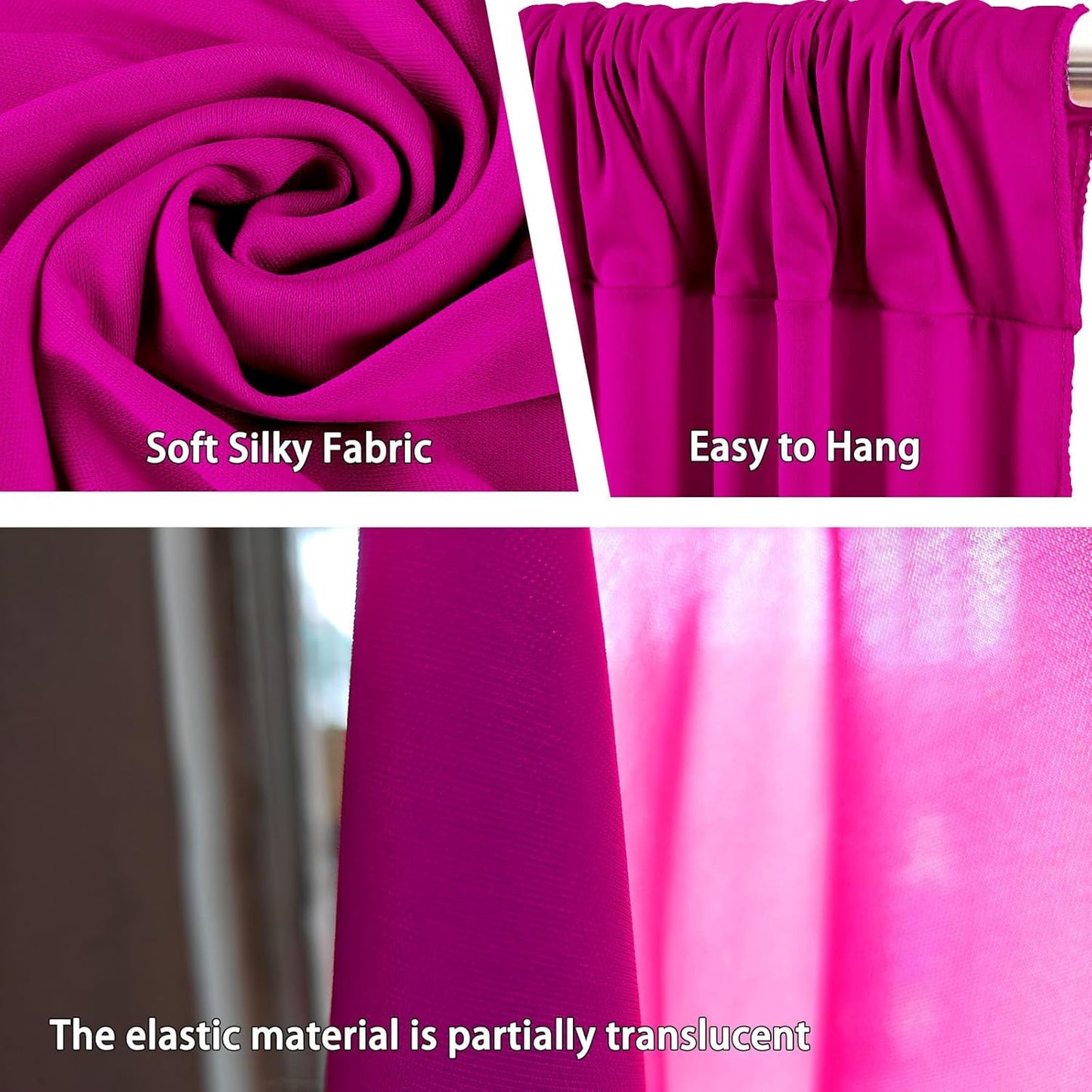10 x 10 Feet Rose Red Backdrop Curtain for Partie, Background Curtains for Photoshoot, Birthday, Wedding, Halloween, Thanksgiving, Christmas Day, New Year Party Decorations 5Ft x 10Ft, 2 Panels