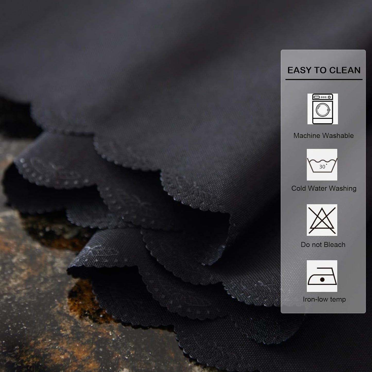 Rectangle Black Tablecloth 60 x 84 Inch Polyester Fabric Washable Table Cloth Decorative Wrinkle Resistant Solid Color Table Cover for Dining Party Wedding Camping