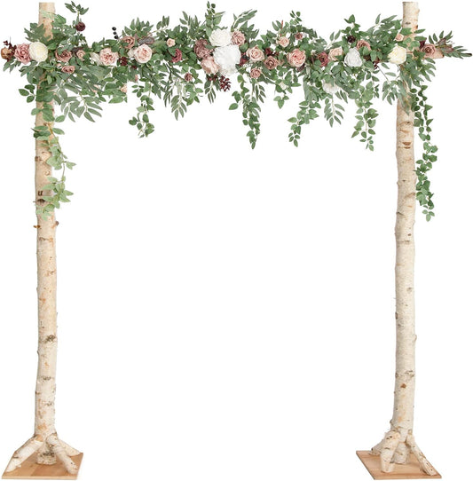 Ling's Moment 6.5FT Backdrop Floral Garland, Spring Artificial Wedding Arch Flowers Pink Decor, Blush Ceremony Reception Hanging Dusty Rose Arbor Arrangement Outdoor Party Swag Home Garden Decorations