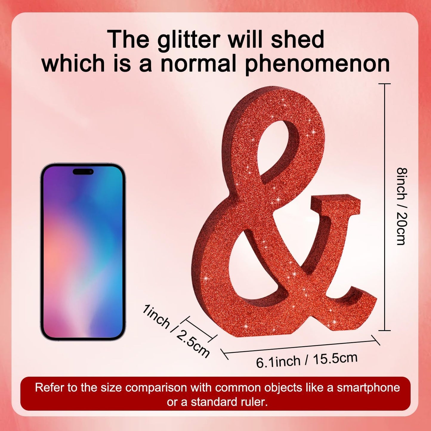 TONIFUL 8 Inch Red Glitter & Table Centerpiece A-Z Red Birthday Party Decorations,Red & for Birthday,Chrismas,Graduation,Bridal Shower,Wedding,Anniversary Party Supplies