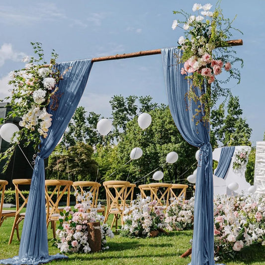 Dusty Blue Wedding Arch Draping Fabric 29" x 20 FT Blue Wedding Drapes for Backdrop Sheer Curtains Drapes for Romantic Bridal Baby Shower Ceremony Birthday Party Fall Outdoor Events