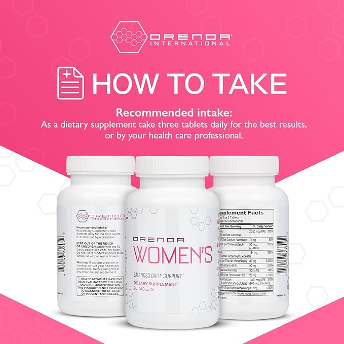 Orenda Women's Multivitamin -Blend, Dong Quai & Black Cohosh Vitamins, Minerals, Hormonal Balance, Immune and Heart Health - 90 Tablets
