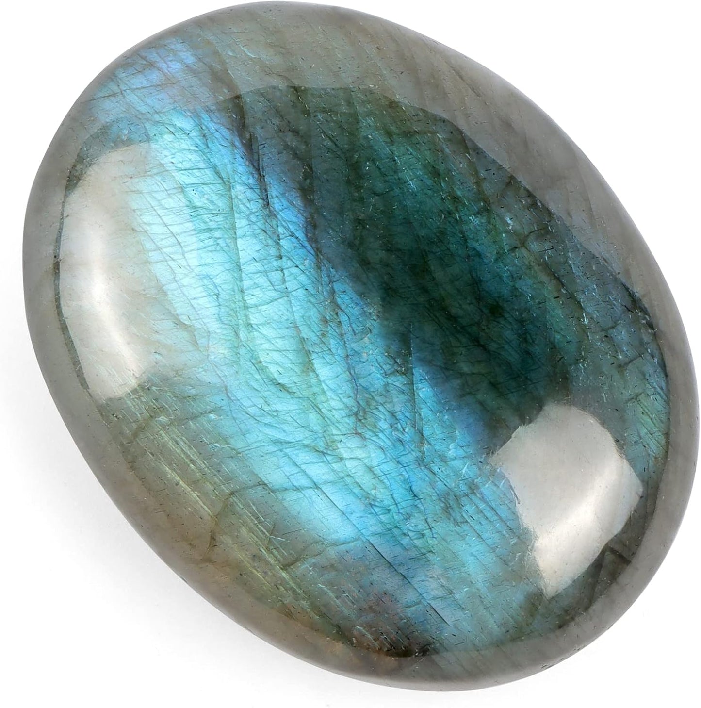 1.8 Inch Labradorite Thumb Worry Stones for Anxiety, Crystals and Healing Stones for Relief Meditation Yoga Spiritual Reiki Positvity, Palm Polished Stones Pocket Gemstone.