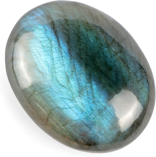 1.8 Inch Labradorite Thumb Worry Stones for Anxiety, Crystals and Healing Stones for Relief Meditation Yoga Spiritual Reiki Positvity, Palm Polished Stones Pocket Gemstone.