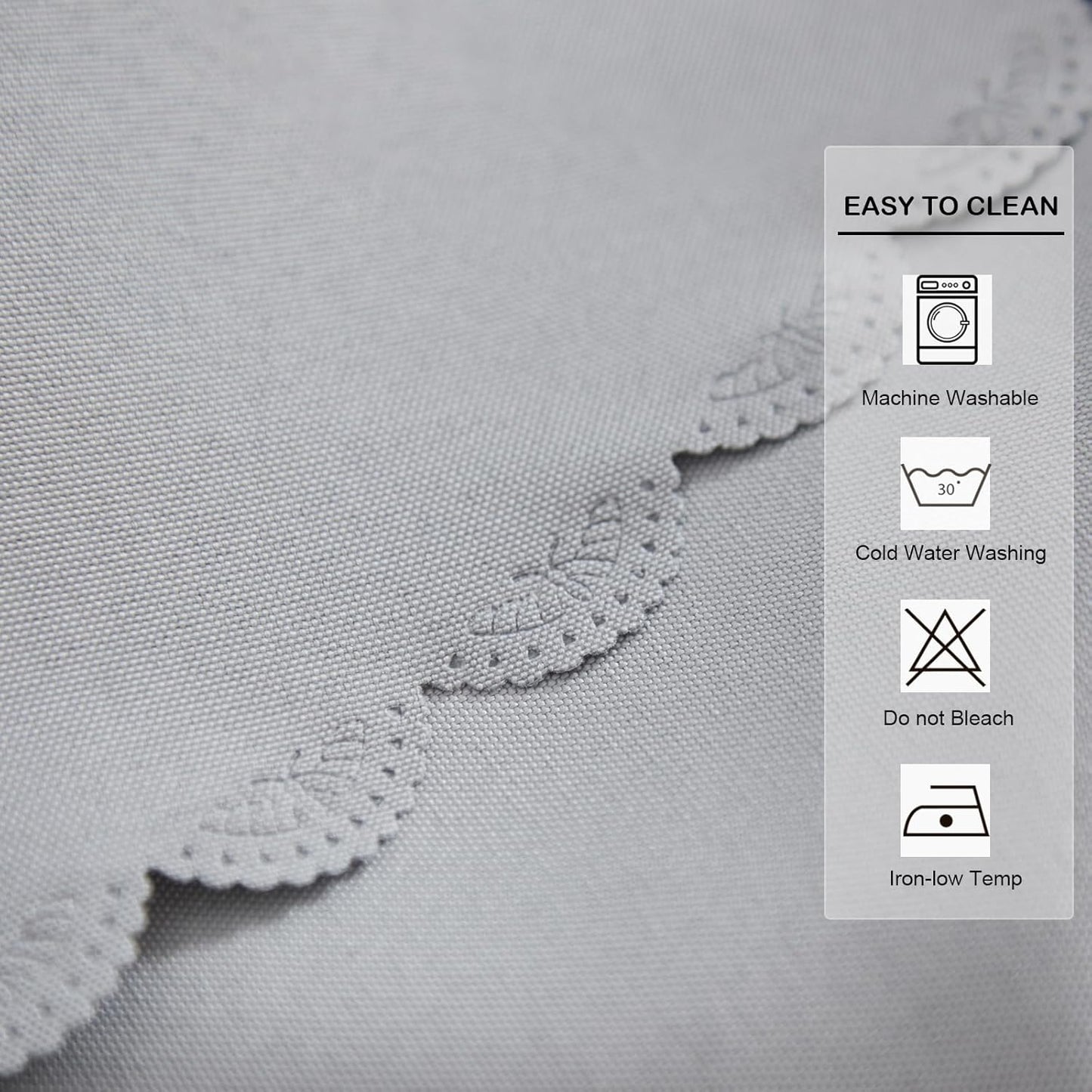 Small Round Grey Tablecloth 24 Inch Polyester Fabric Washable Table Cover Decorative Wrinkle Resistant Solid Color Table Cloth for Bedside Nightstand Wedding Camping