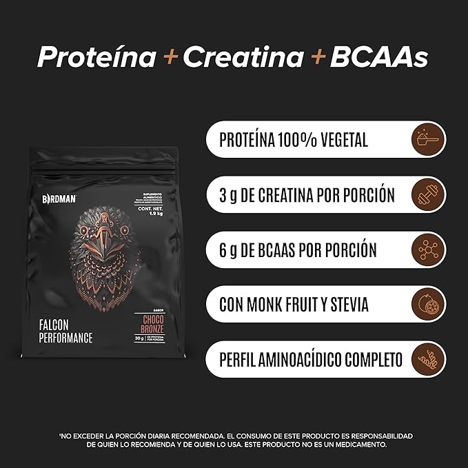 Falcon Performance Premium Sport Protein Powder Plus Creatine, 31g Protein and 5g Creatine per Serving, No Inflammation, No Acne, Chocolate Flavor | 1.9Kg